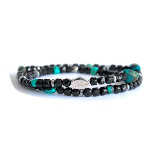 bracciale spinello turchese argento uomo